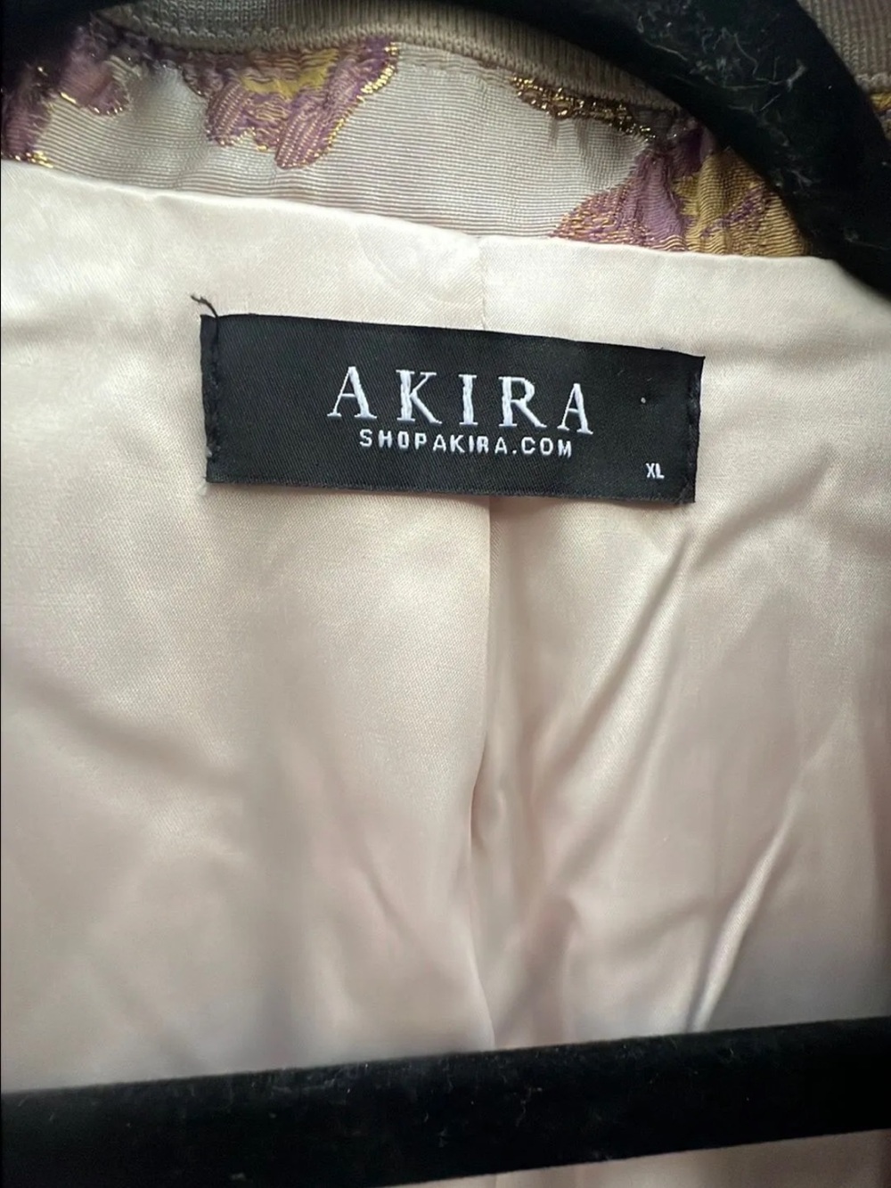 NWT AKIRA | Metallic Rose Gold & Champagne Floral suit [Blazer XL + Pants 1X] - Picture 4 of 4